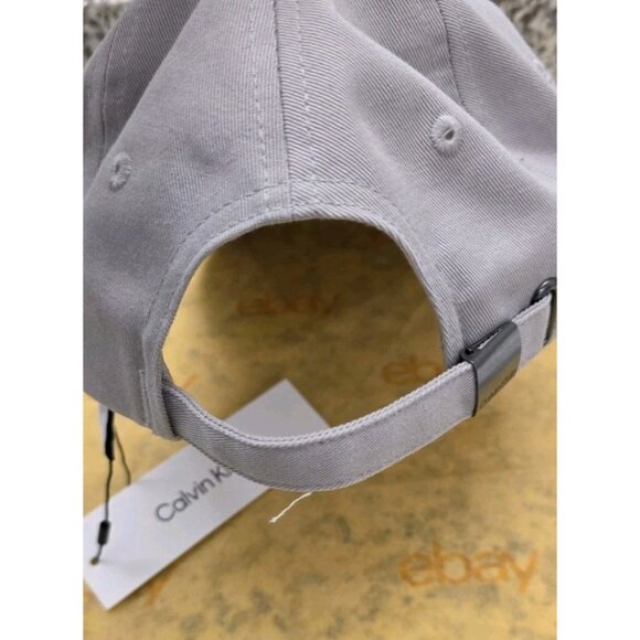 Calvin Klein Gray Adjustable Baseball Cap Cotton Minimalist Hat One Size‎ - Picture 7 of 9